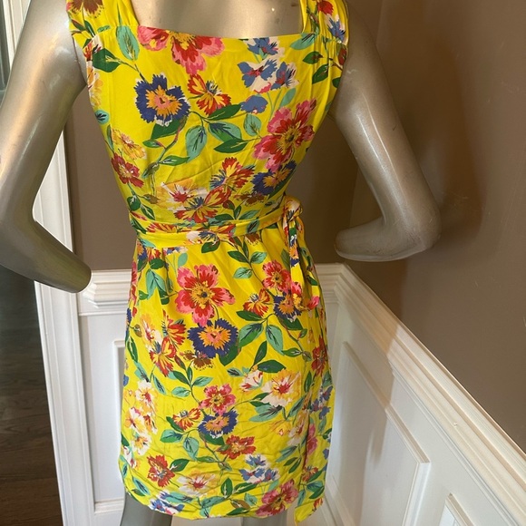 Kate Spade 100% Silk Floral Yellow Wrap Dress Sz 00 - Picture 6 of 6